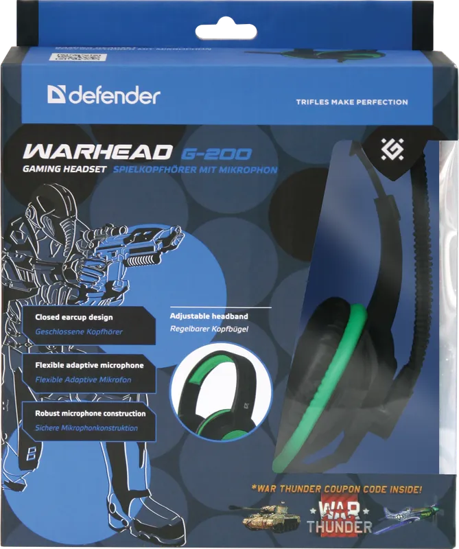 Defender - Pelikuulokkeet Warhead G-200
