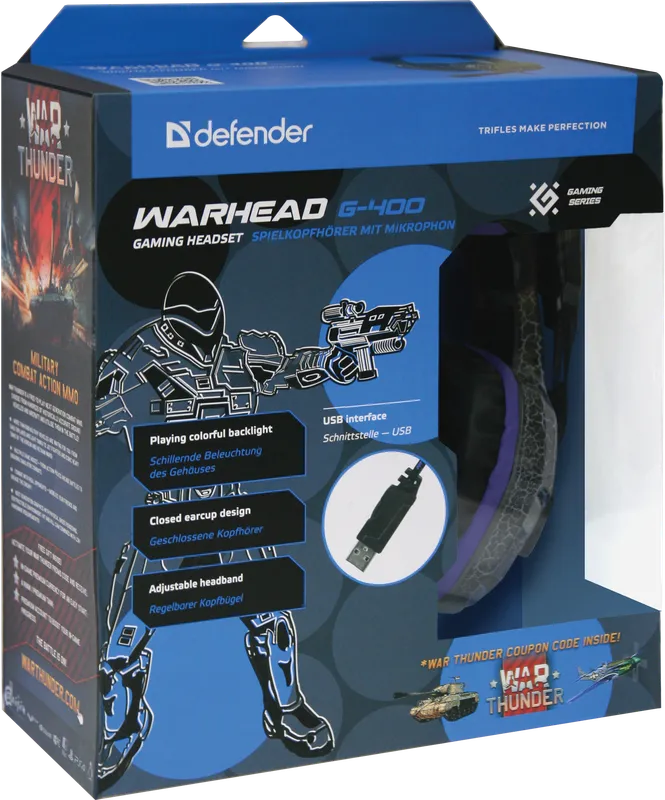 Defender - Pelikuulokkeet Warhead G-400