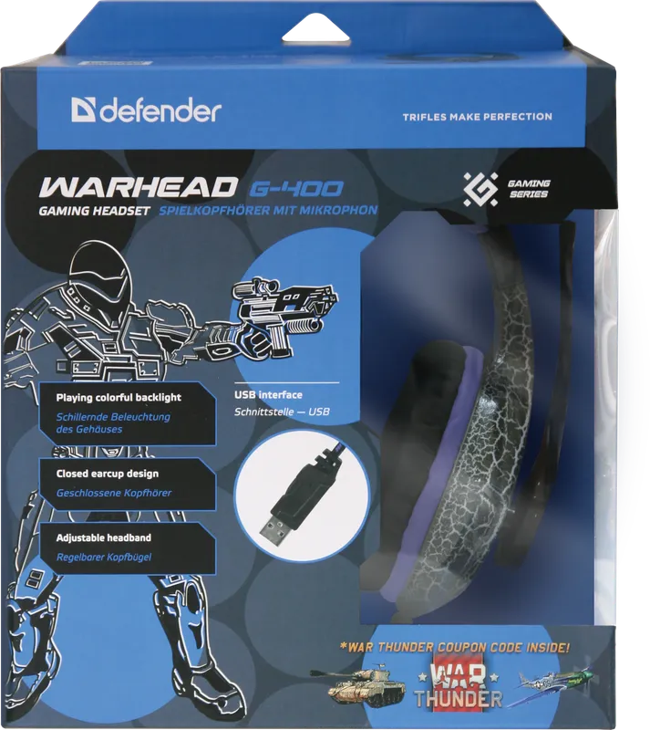 Defender - Pelikuulokkeet Warhead G-400