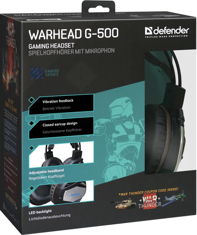 Defender - Pelikuulokkeet Warhead G-500