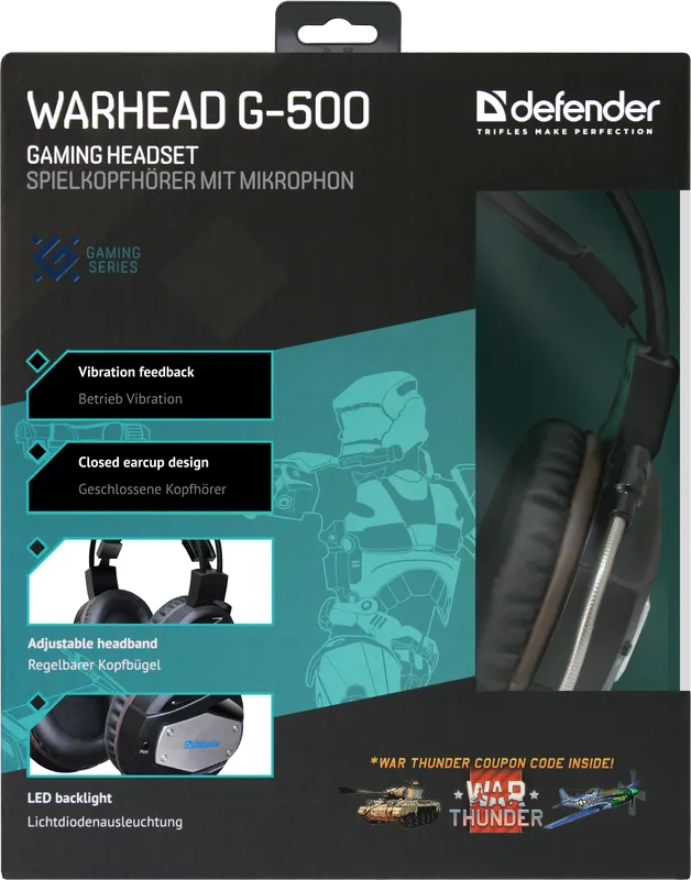 Defender - Pelikuulokkeet Warhead G-500