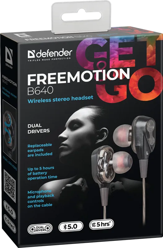 Defender - Langattomat stereokuulokkeet FreeMotion B640