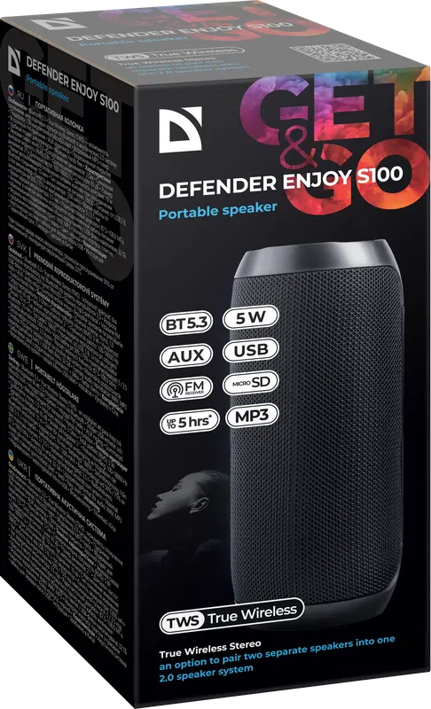 Defender - Kannettava kaiutin Enjoy S100