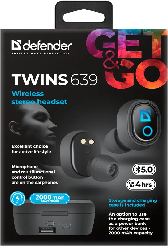 Defender - Langattomat stereokuulokkeet Twins 639