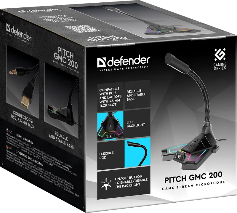 Defender - Pelivirran mikrofoni Pitch GMC 200
