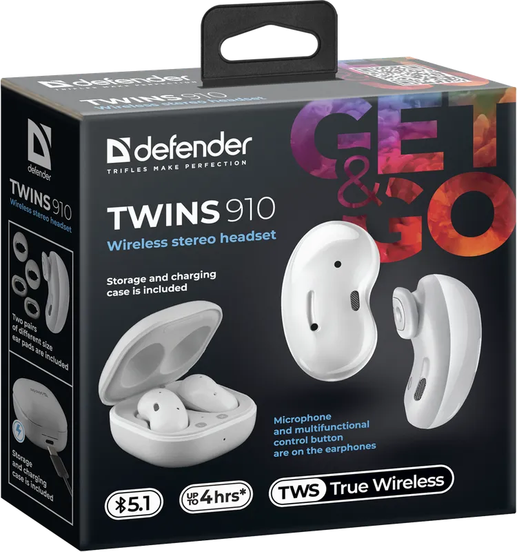 Defender - Langattomat stereokuulokkeet Twins 910