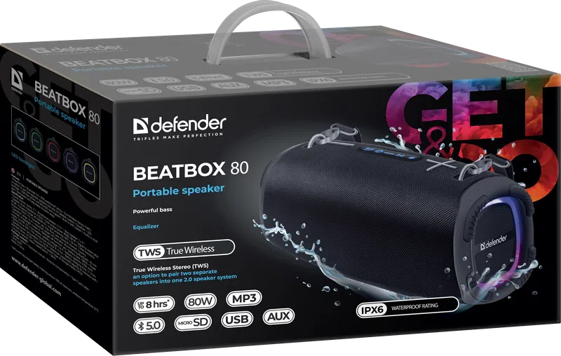 Defender - Kannettava kaiutin Beatbox 80