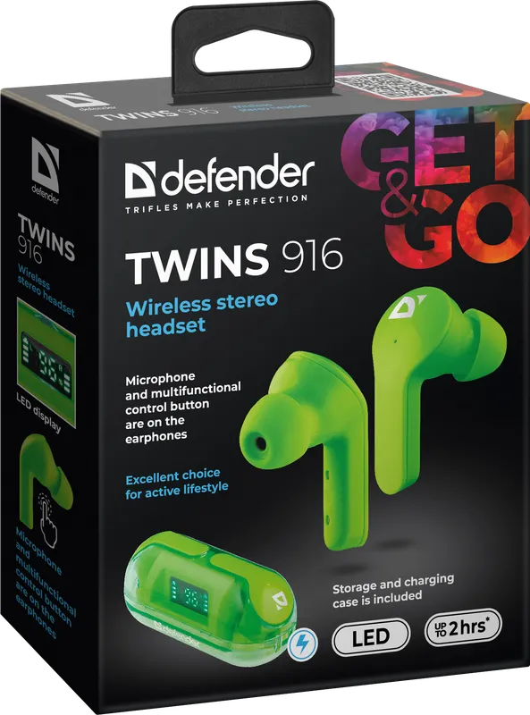 Defender - Langattomat stereokuulokkeet Twins 916