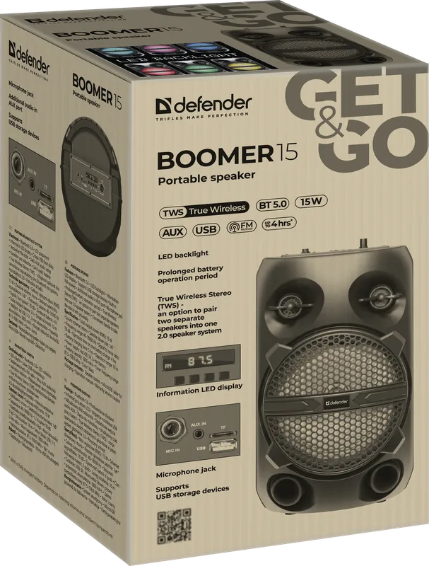 Defender - Kannettava kaiutin Boomer 15