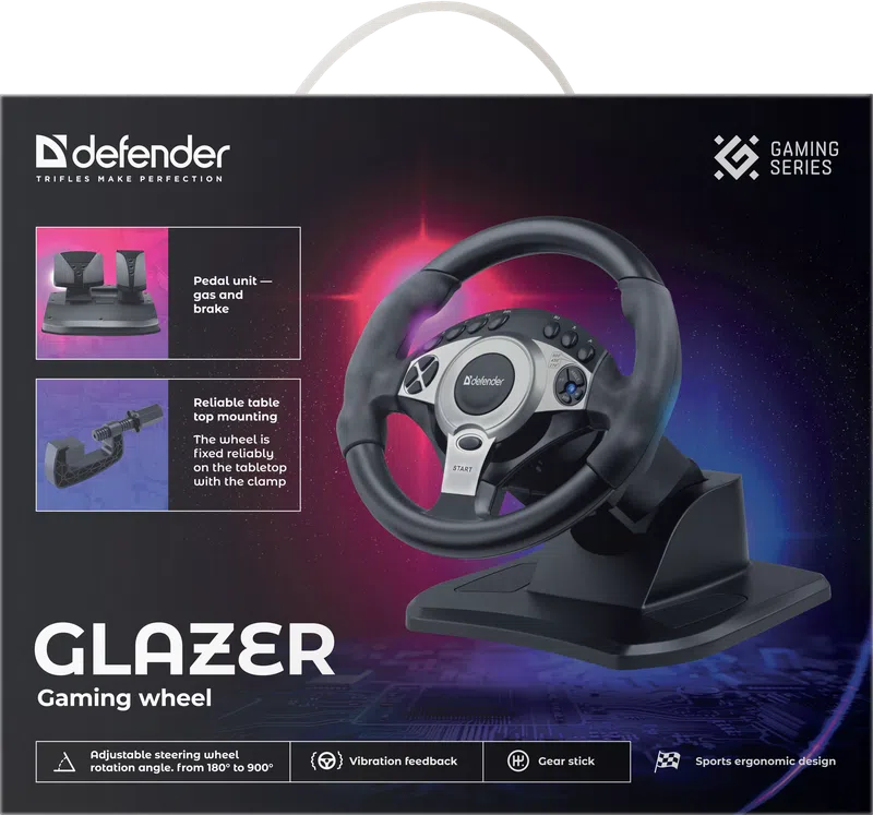 Defender - Tietokoneen ohjauspyörä Glazer