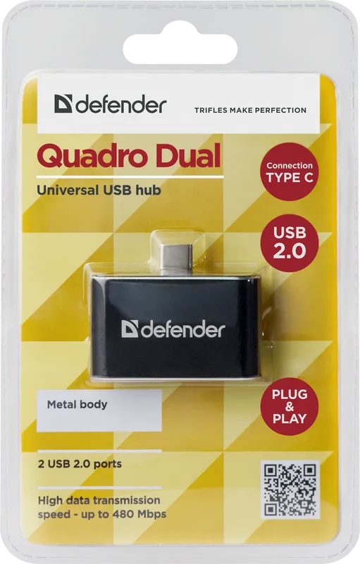 Defender - Universaali USB-keskitin Quadro Dual
