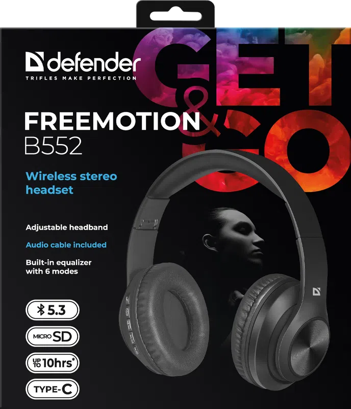 Defender - Langattomat stereokuulokkeet FreeMotion B552