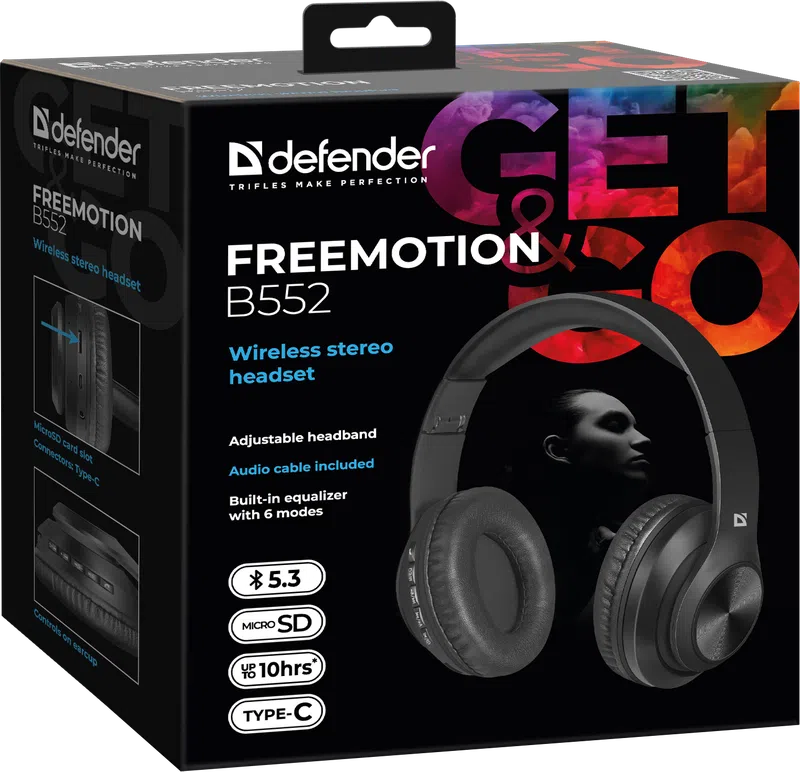Defender - Langattomat stereokuulokkeet FreeMotion B552