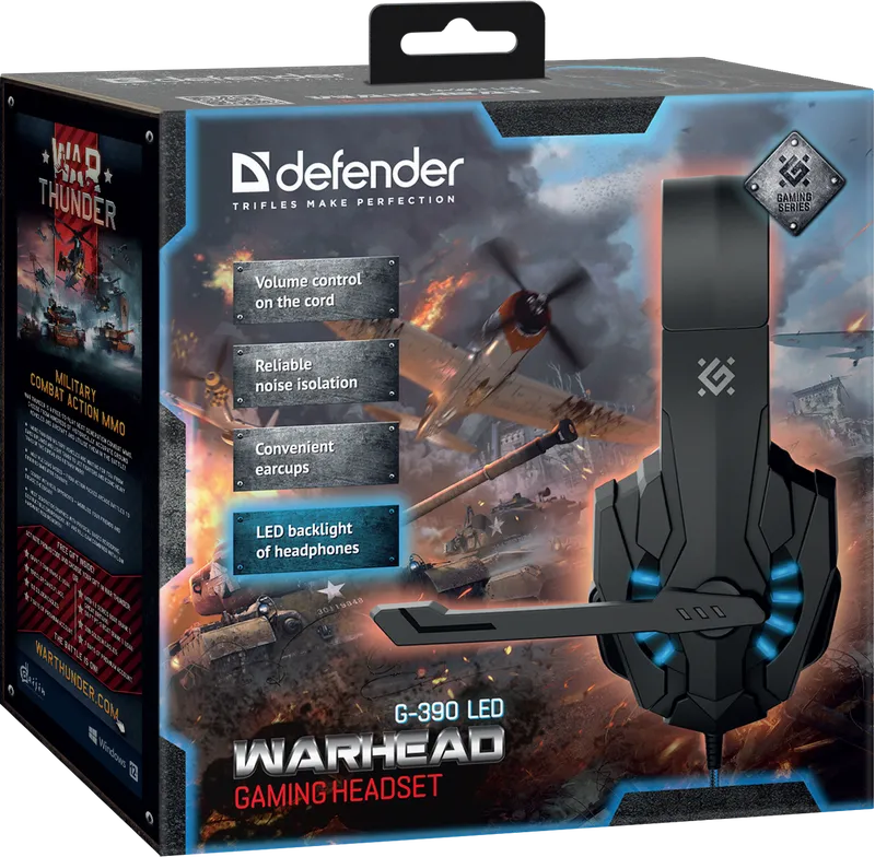 Defender - Pelikuulokkeet Warhead G-390 LED