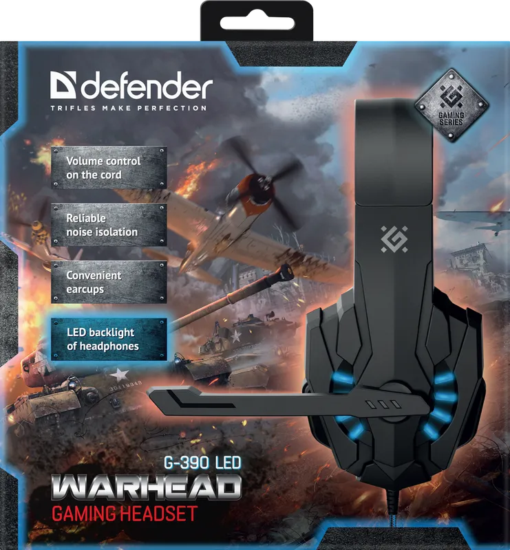 Defender - Pelikuulokkeet Warhead G-390 LED