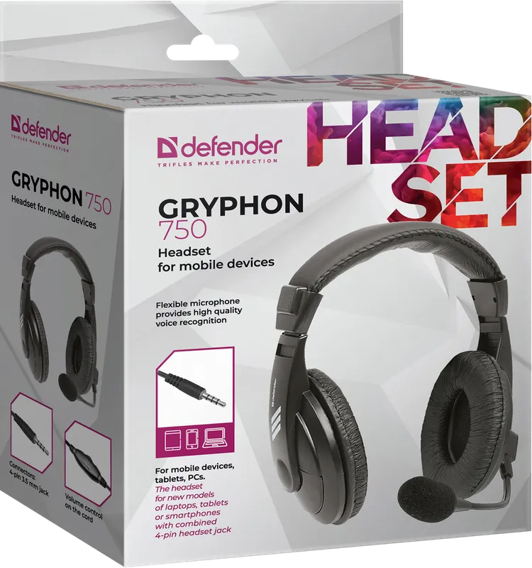 Defender - Kuulokkeet mobiililaitteille Gryphon 750